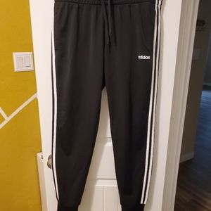 Adidas Joggers L Black with White Stripes